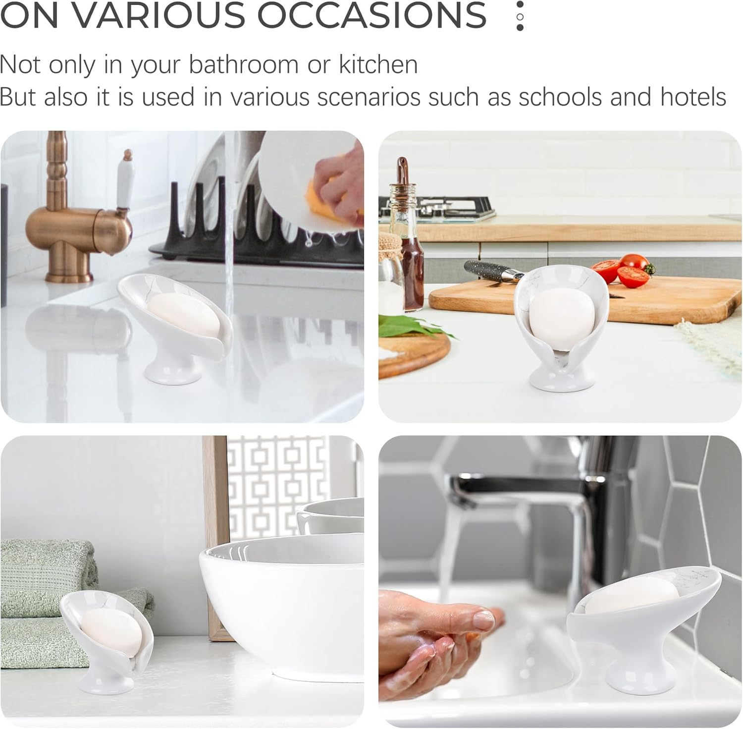 Cleaning Treasures Self-Draining Ceramic Soap Dish