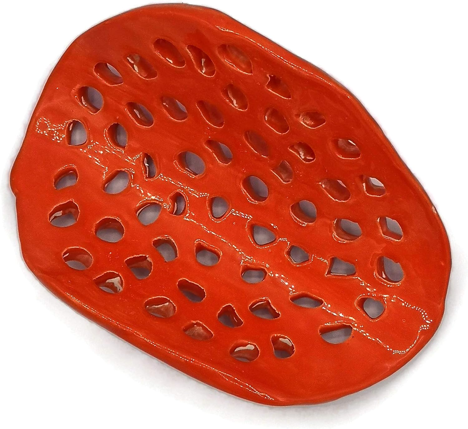 Modern Handmade Ceramic Soap Dish with Organic Shape
