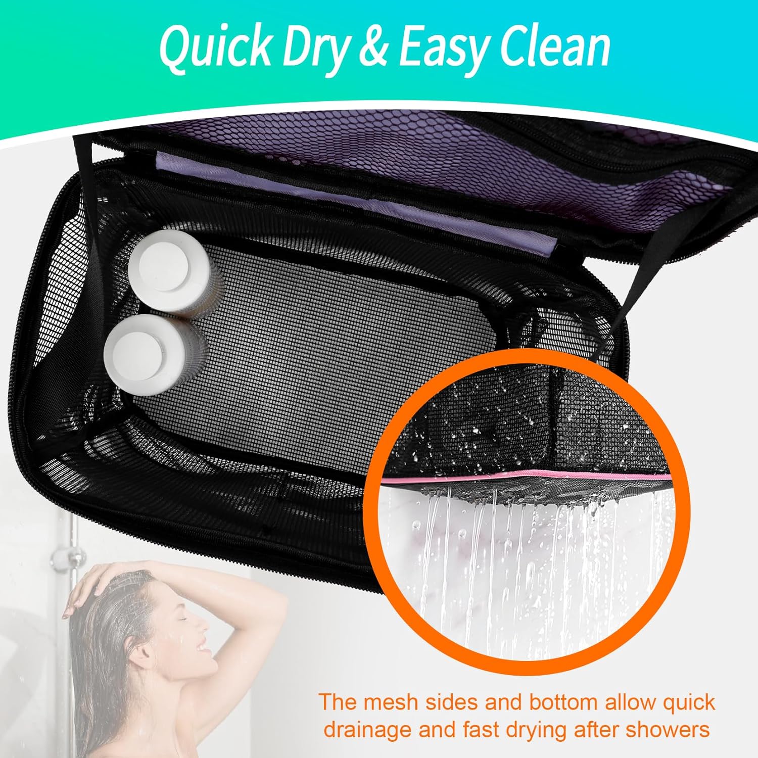 Effortless Mesh Shower Caddy for Girls