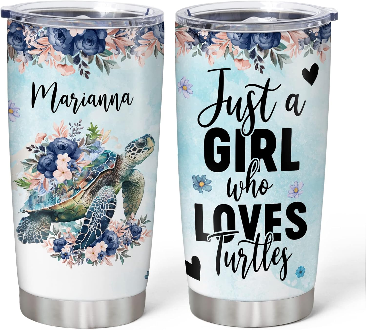 Personalized Stainless Steel Tumbler - Seashell Art Design for Tea Coffee