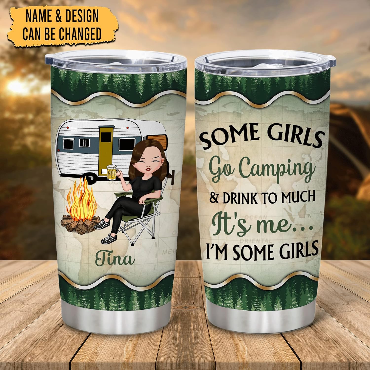 Hyturtle Personalized Camping Hiking Tumbler