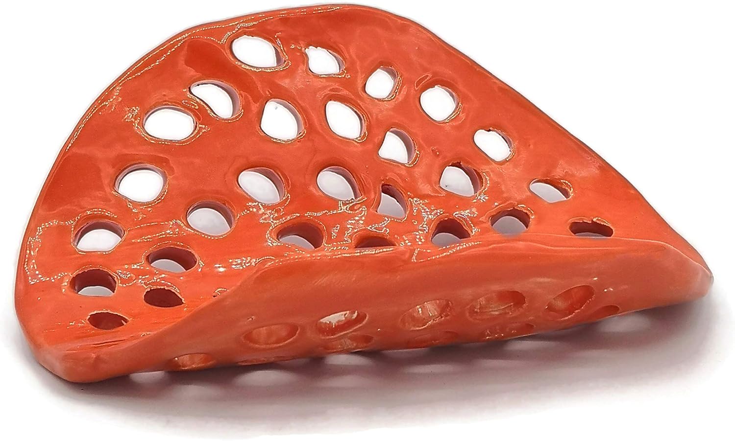 Modern Handmade Ceramic Soap Dish with Organic Shape