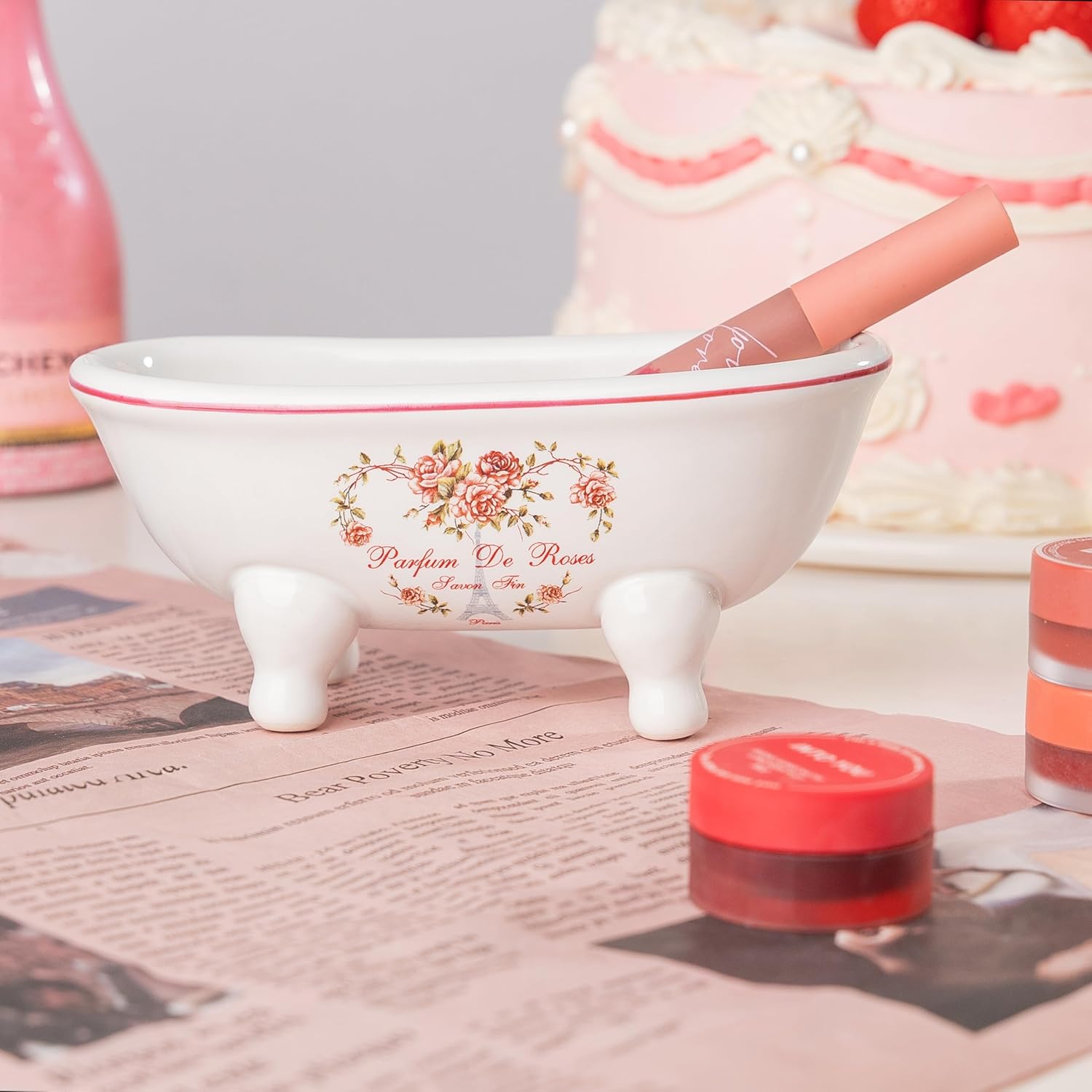 Mini Ceramic Clawfoot Soap Dish Style 01