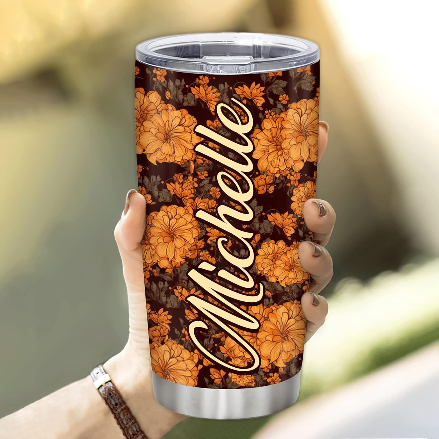 Giraffe Lovers 20oz Tumbler Gift Stainless Steel with Straw Lid Birthday Christmas Gift