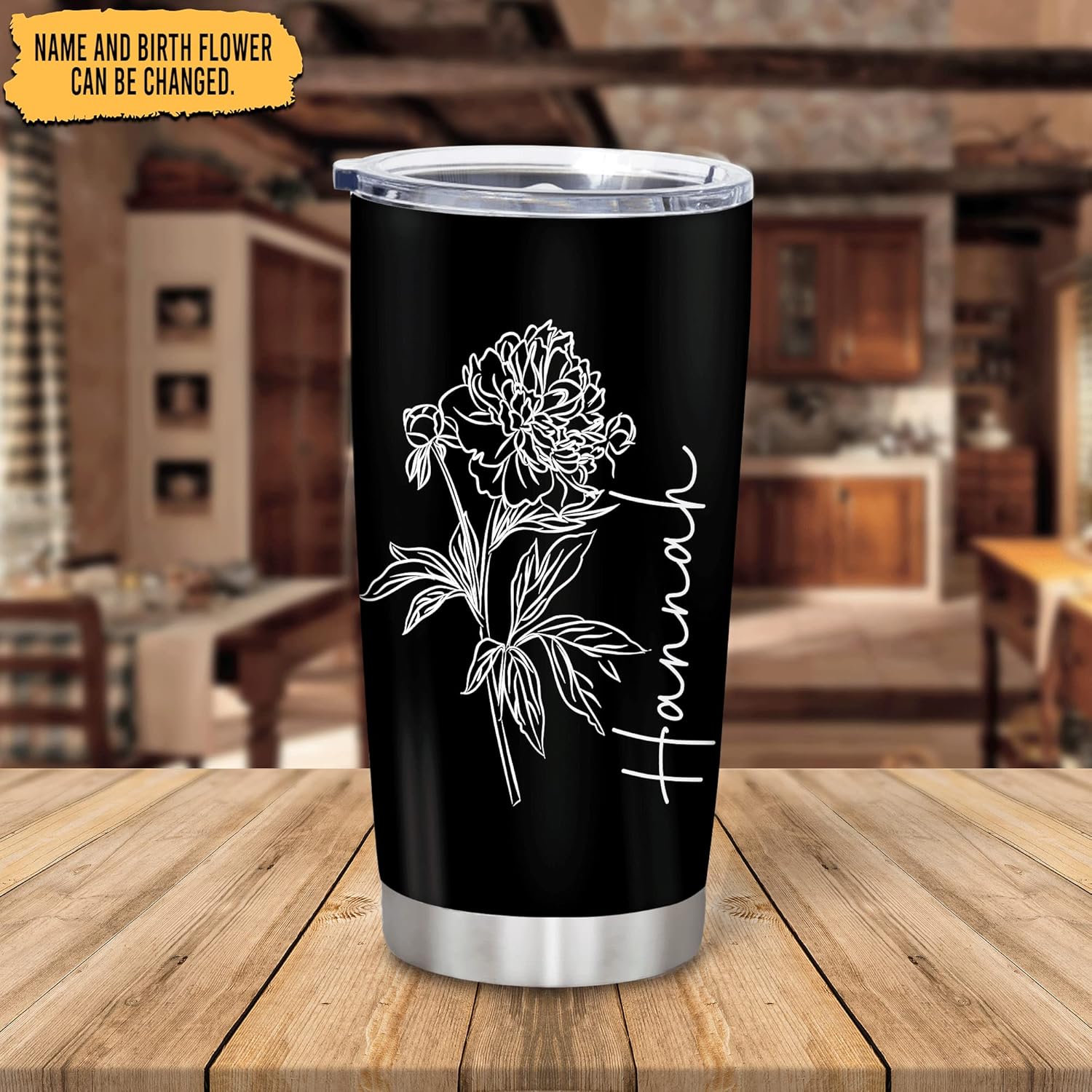 Personalized Stainless Steel Tumbler for Floral Lovers