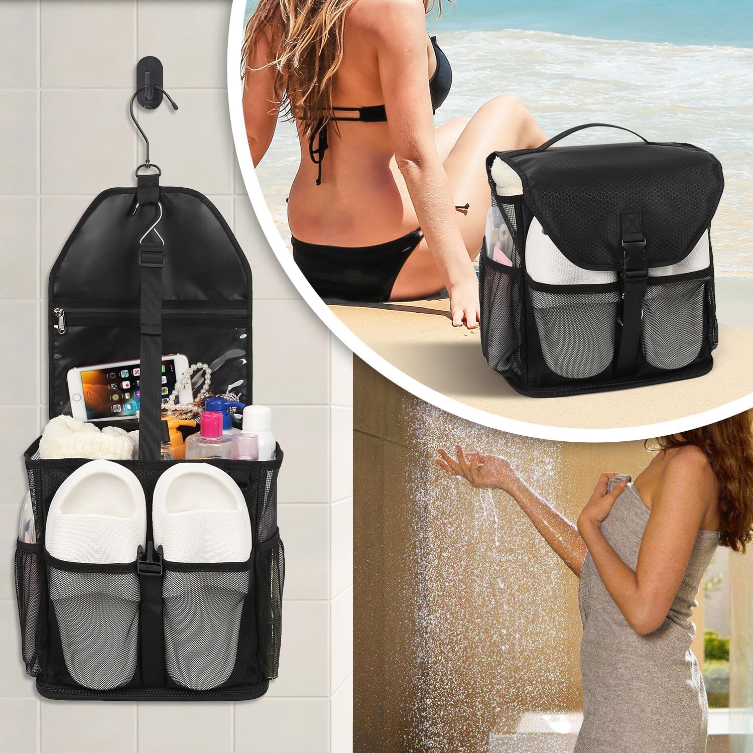 Ethereal Hanging Mesh Shower Caddy