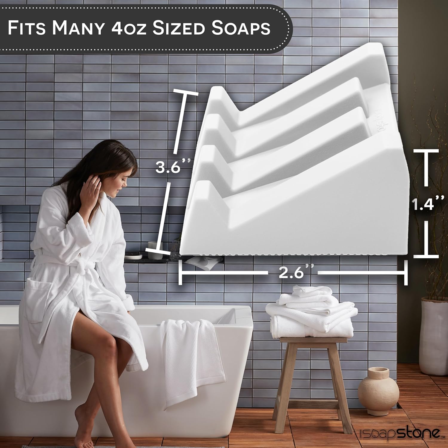 Elevated Silicone Soap Dish 2-Pack