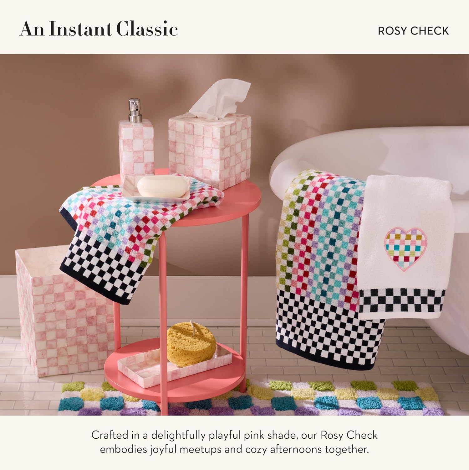 Mackenzie-Childs Decorative Pink-White Check
