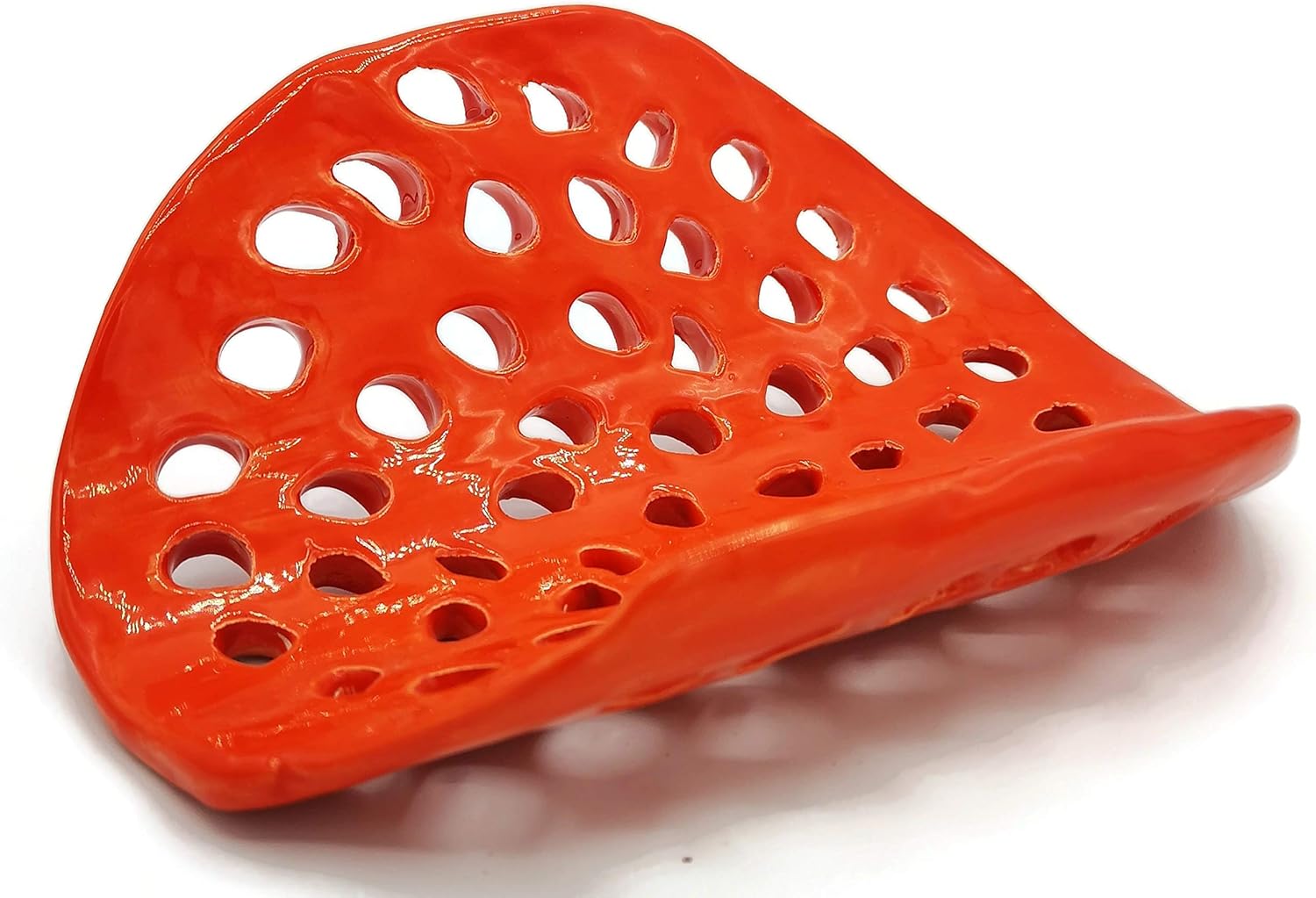 Modern Handmade Ceramic Soap Dish with Organic Shape