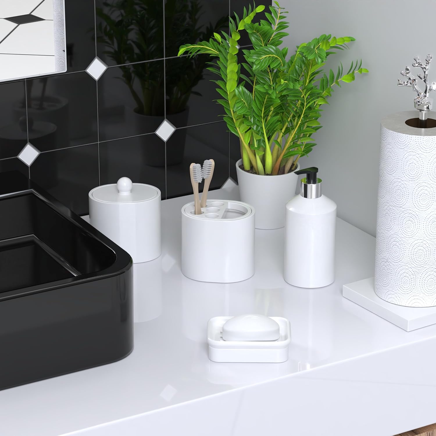 Quartzerra Double Layer Granite Soap Dish