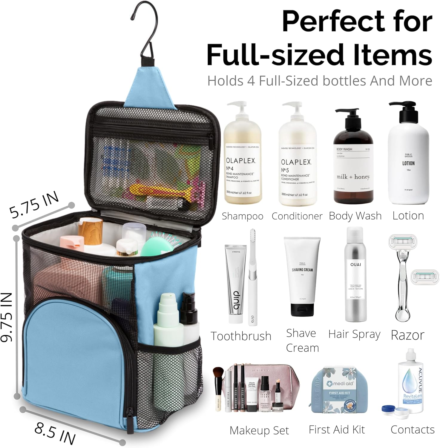 TERRA HOME Folding Metal Hook Shower Caddy for Dorms