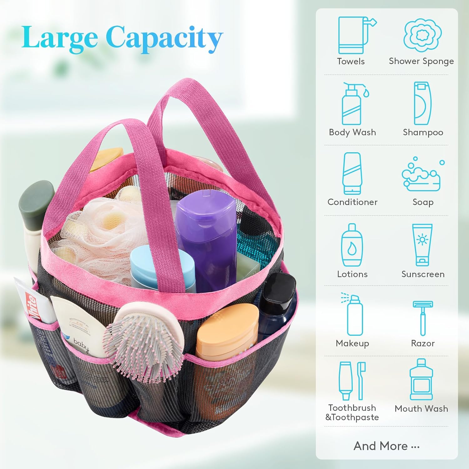 Lifewit Mesh Shower Caddy Portable For Dorm Bathroom Gym Travel