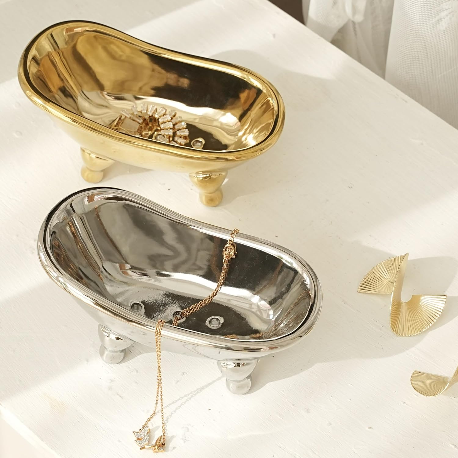 Lynagert 56 Inch Ceramic Soap Dish with Drainage