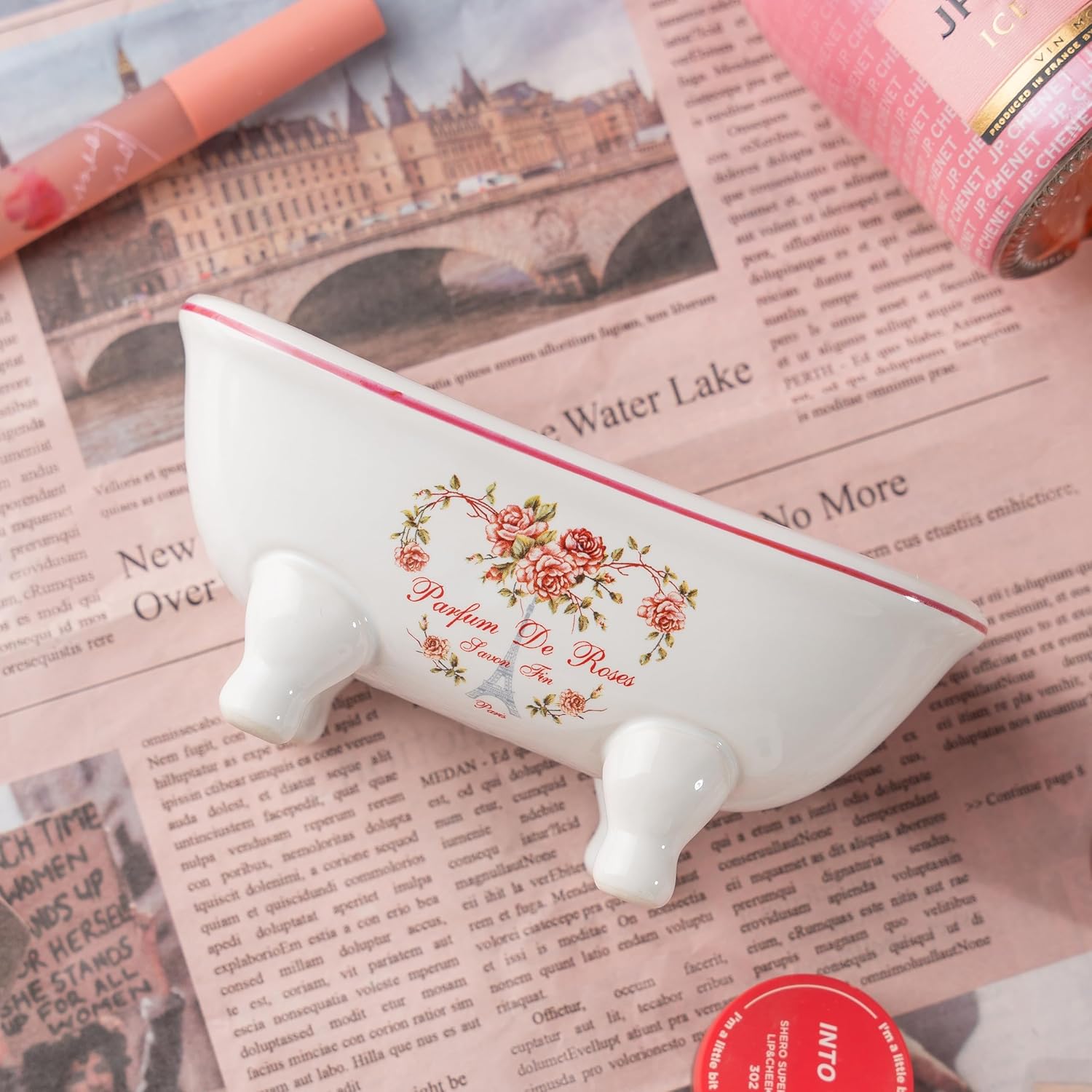 Mini Ceramic Clawfoot Soap Dish Style 01