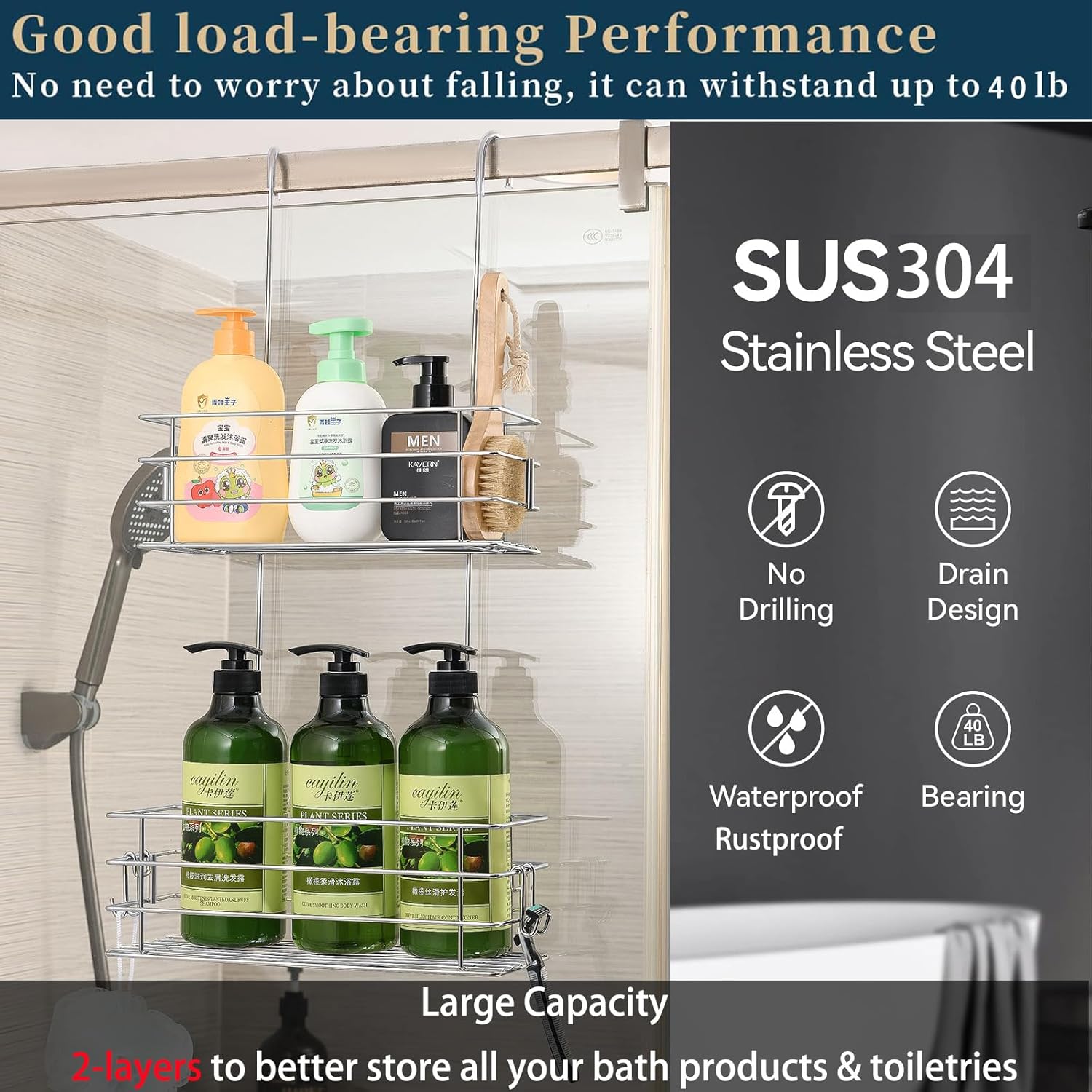 Rotating Shower Caddy Durable