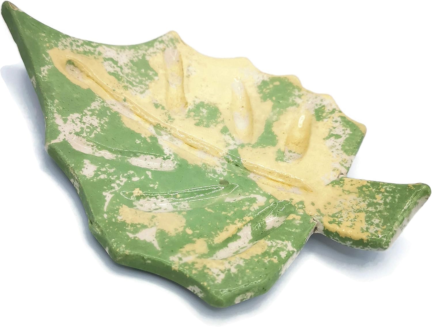 Green Ceramic Soap Dish Handmade Eco-Friendly