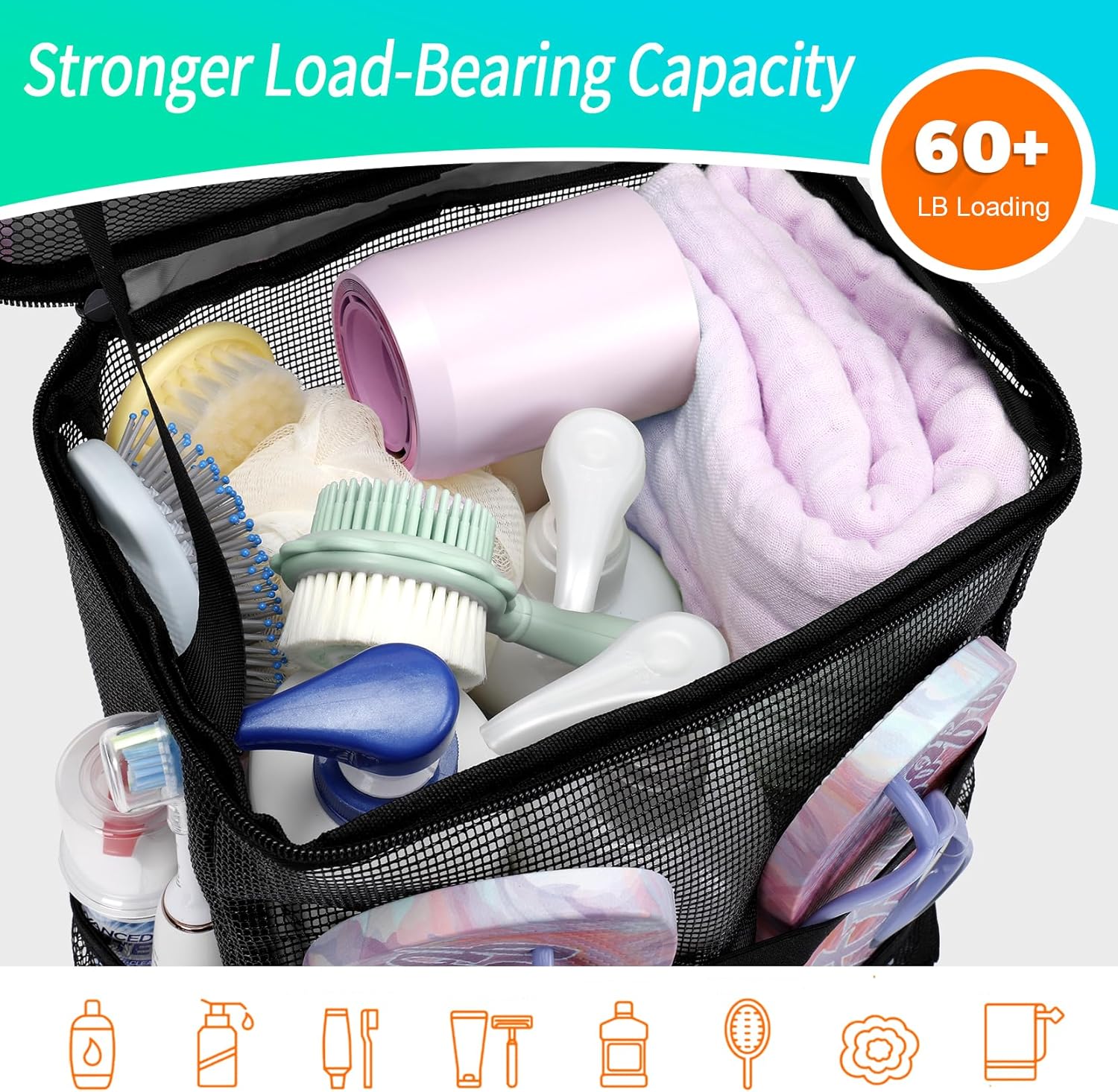 Effortless Mesh Shower Caddy for Girls