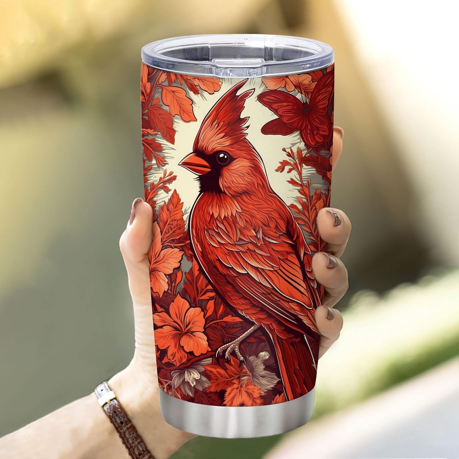 Personalized Stainless Steel Tumbler for Cardinal Lovers