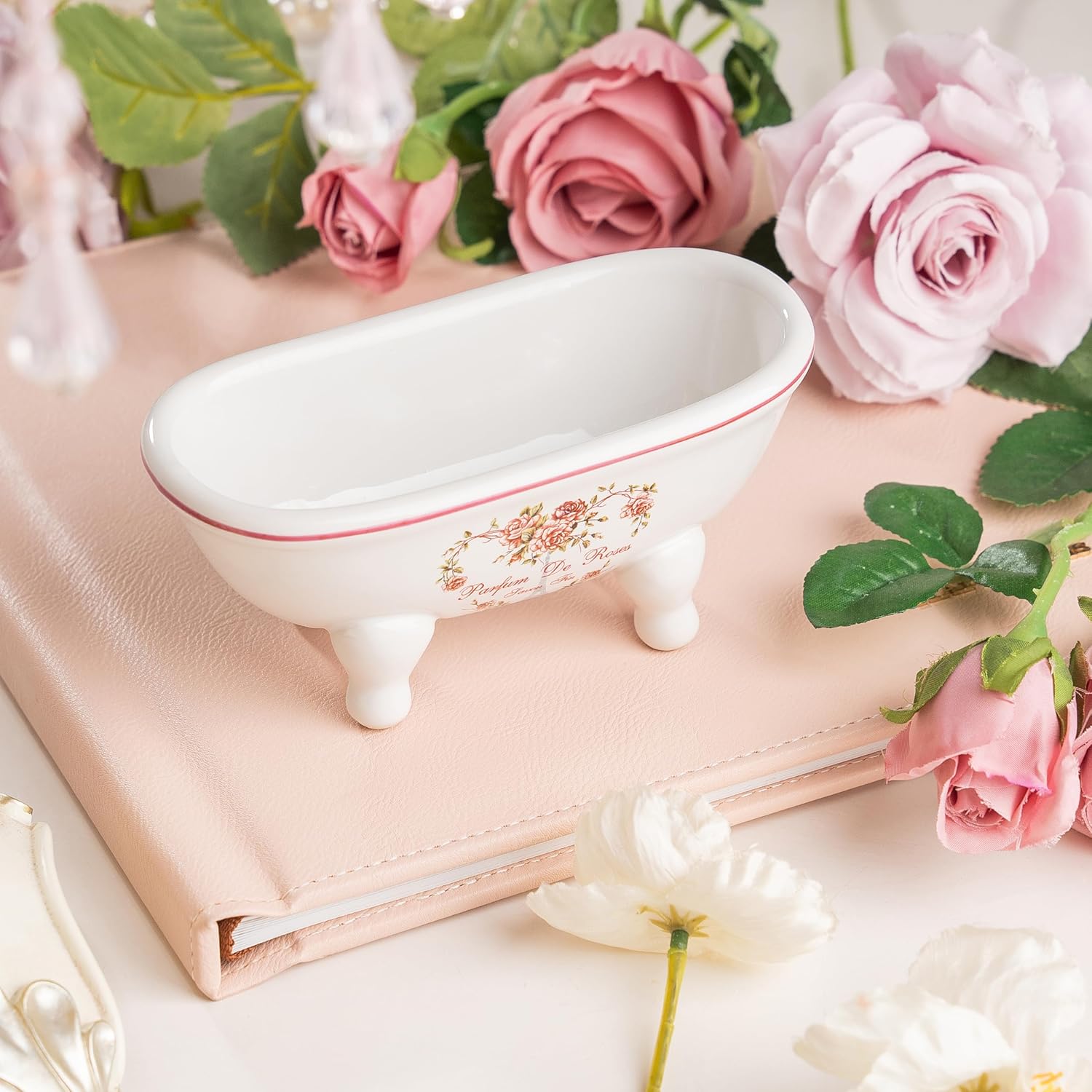 Mini Ceramic Clawfoot Soap Dish Style 01