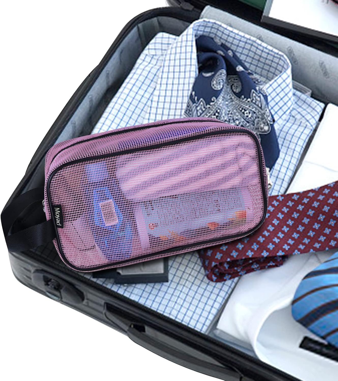 Moyad Mesh Shower Caddy Portable Toiletry Bag - Pink