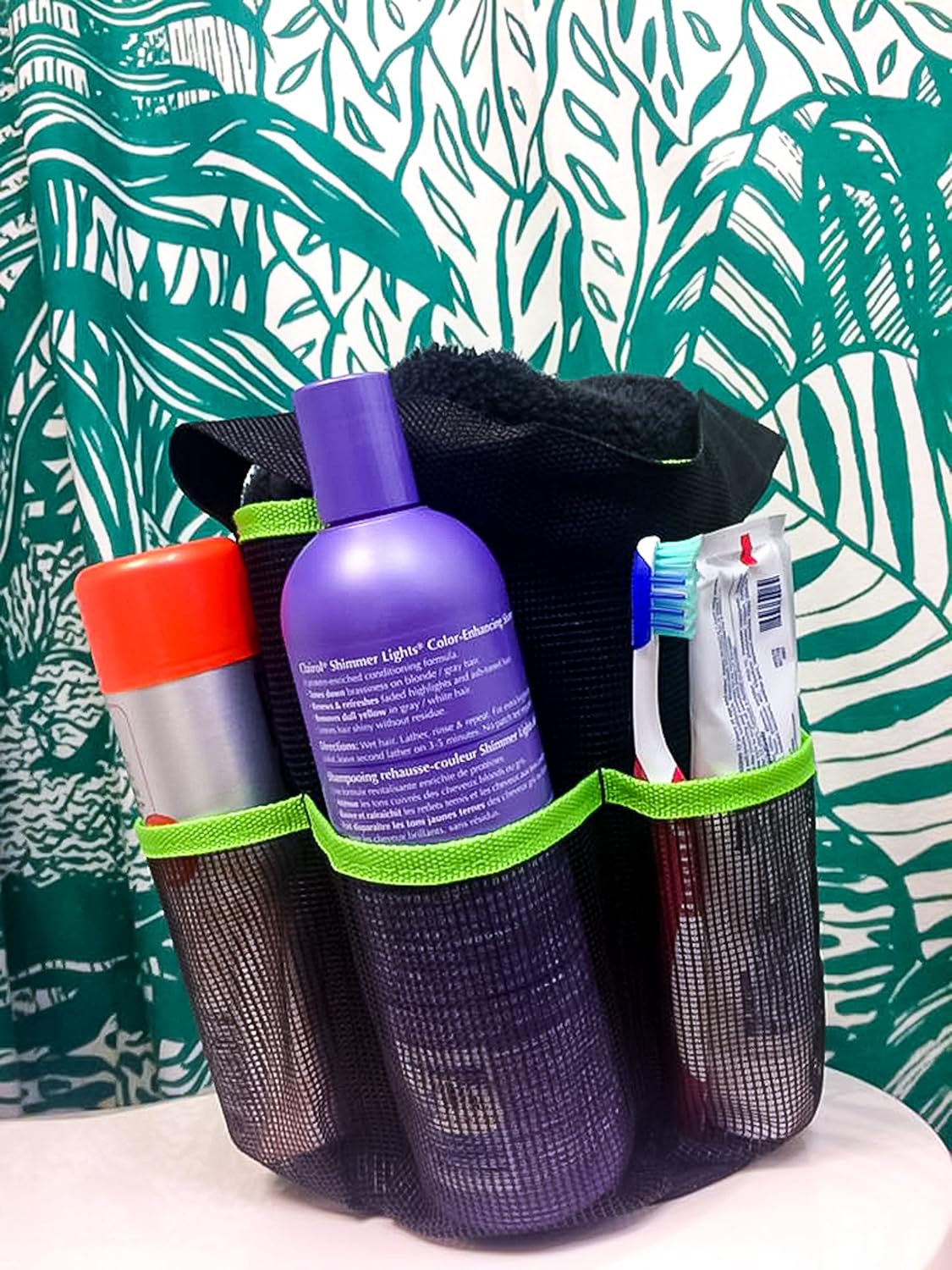 Camco Shower Caddy Black Green Mesh 1