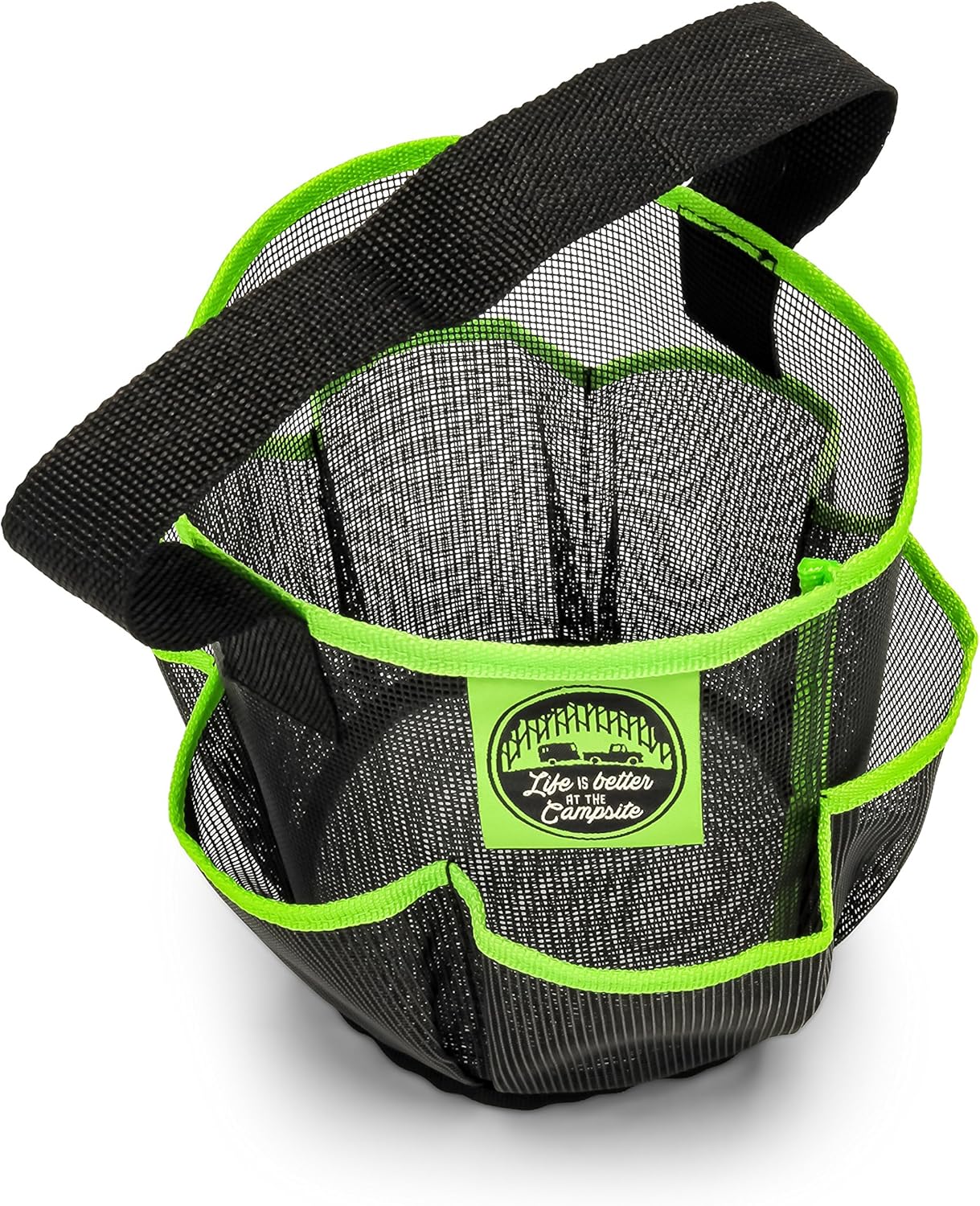 Camco Shower Caddy Black Green Mesh 1